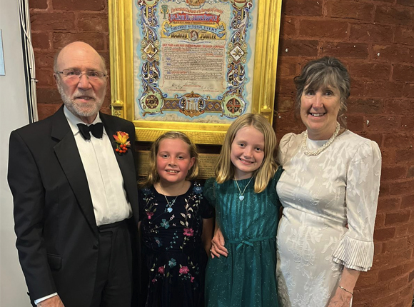 The Vigilantes Worshipful Master and his Lady, accompanied by his Granddaughters to celebrate their Ladies Night