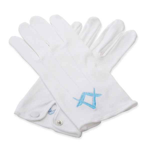 White, Cotton Masonic Gloves