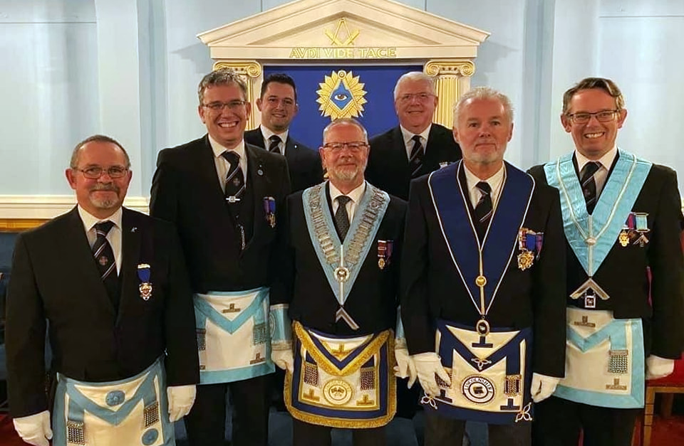 Visitors to Vigilantes Lodge in Cleethorpes, from Temple Belwood Lodge of Crowle